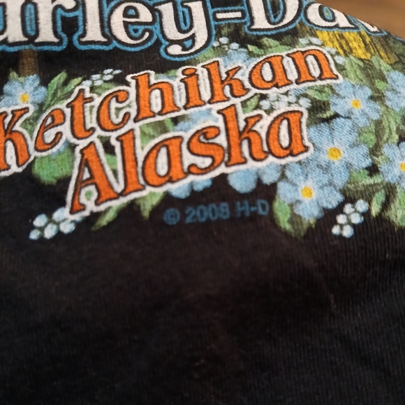 Harley Davidson Ketchikan Alaska Inside Passage Women’s Black T-Shirt. - Picture 6 of 9